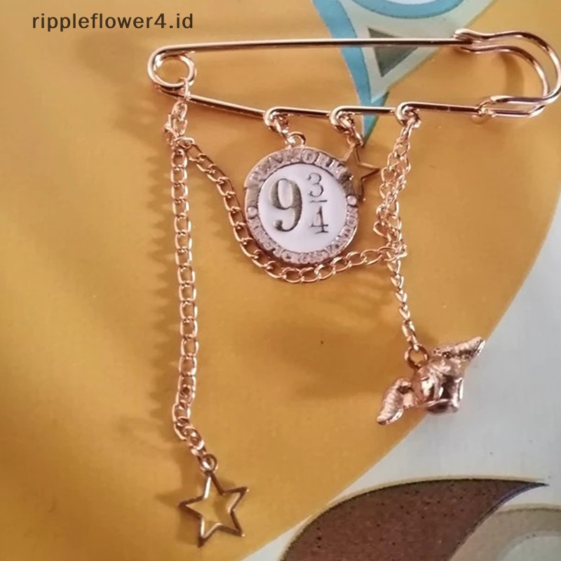 {rippleflower4.id} Fashion Bros Pakaian Golden Snitch Bros Kerah Pin Sweater Dress Brooch~