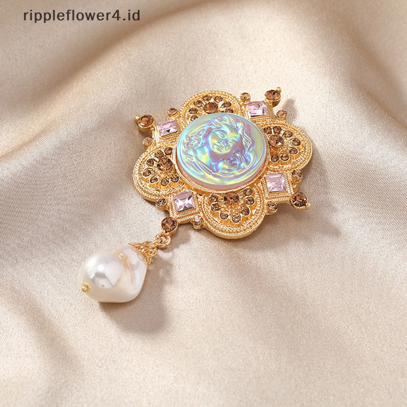 {rippleflower4.id} Bunga Malaikat Angka Bros Untuk Unisex Berlian Imitasi Gadis Mutiara Pesta Kantor Bros Pin Hadiah Vintage Bros Pakaian Dekorasi~