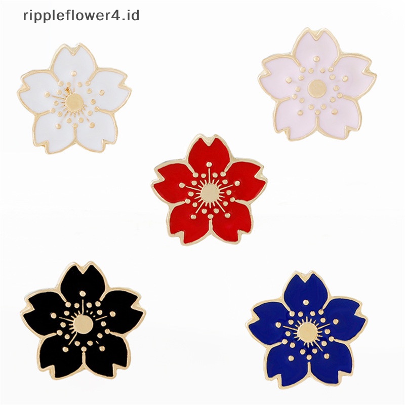 {rippleflower4.id} 5pcs Enamel Bunga Bros Pin Kemeja Kerah Pin Korsase Lencana Wanita Perhiasan Hadiah~