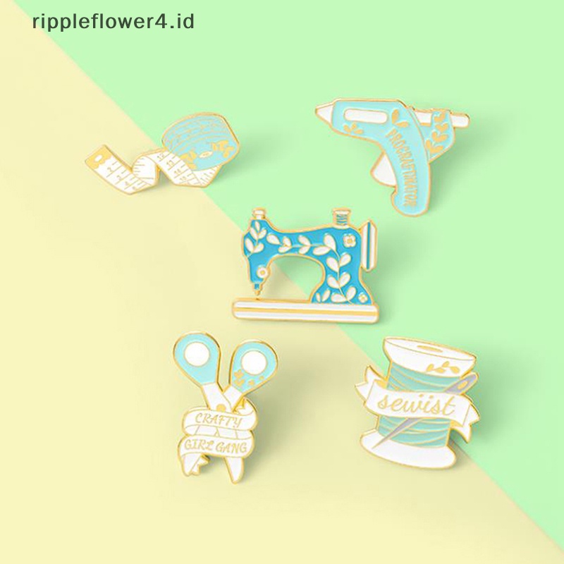 {rippleflower4.id} 1pc Mesin Jahit Tape Bros Kerah Badge Tas Pin Kartun Perhiasan Hadiah~