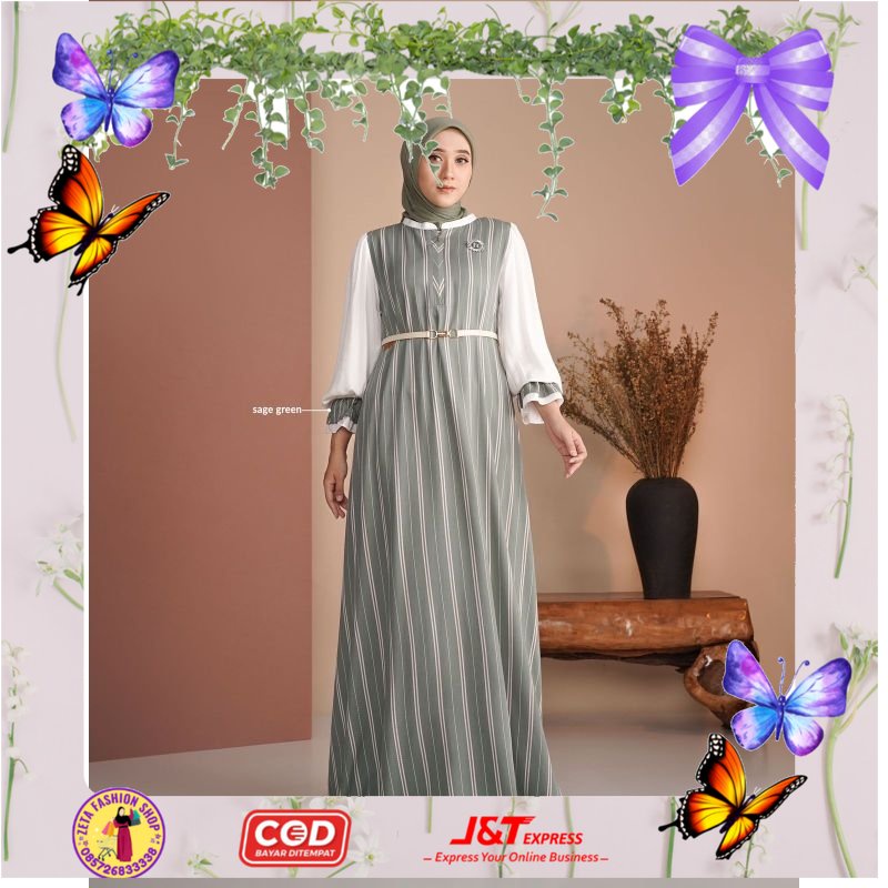 BAYAR COD XANDRIA DRESS - SPECIAL PRICE GAMIS MEWAH RAYON PREMIUM KOMBINASI MOTIF SALUR CANTIK BY NA