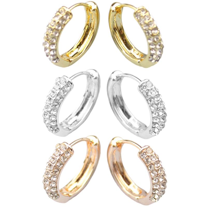 Cubic Zircon Hoop Earrings Untuk Wanita Pria Huggie Cartilage Cuff Bulat Lingkaran Anting Pernikahan Perhiasan Aksesori