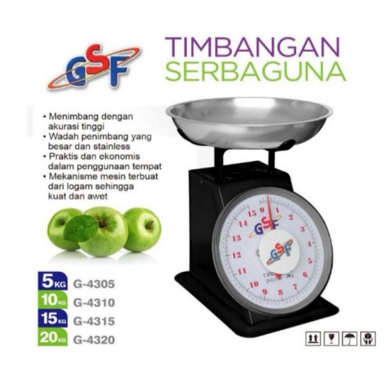 TIMBANGAN BESI STAINLESS BUAH JARUM ANALOG MANUAL SERBAGUNA GSF 5KG 10 KG 15 KG 20 KG GSF 4305,4310,
