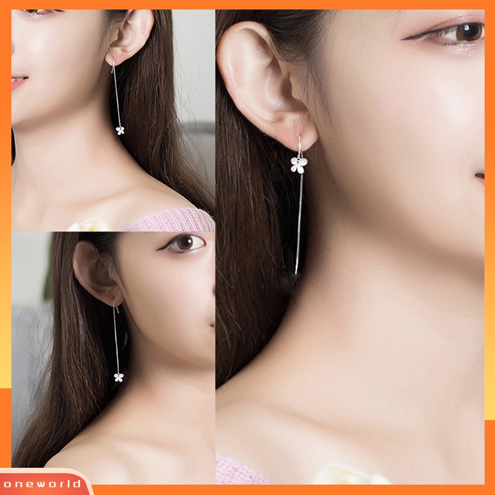 [WOD] Fashion Elegan Kupu-Kupu Panjang Drop Rumbai Berbentuk Garis Anting Wanita Perhiasan