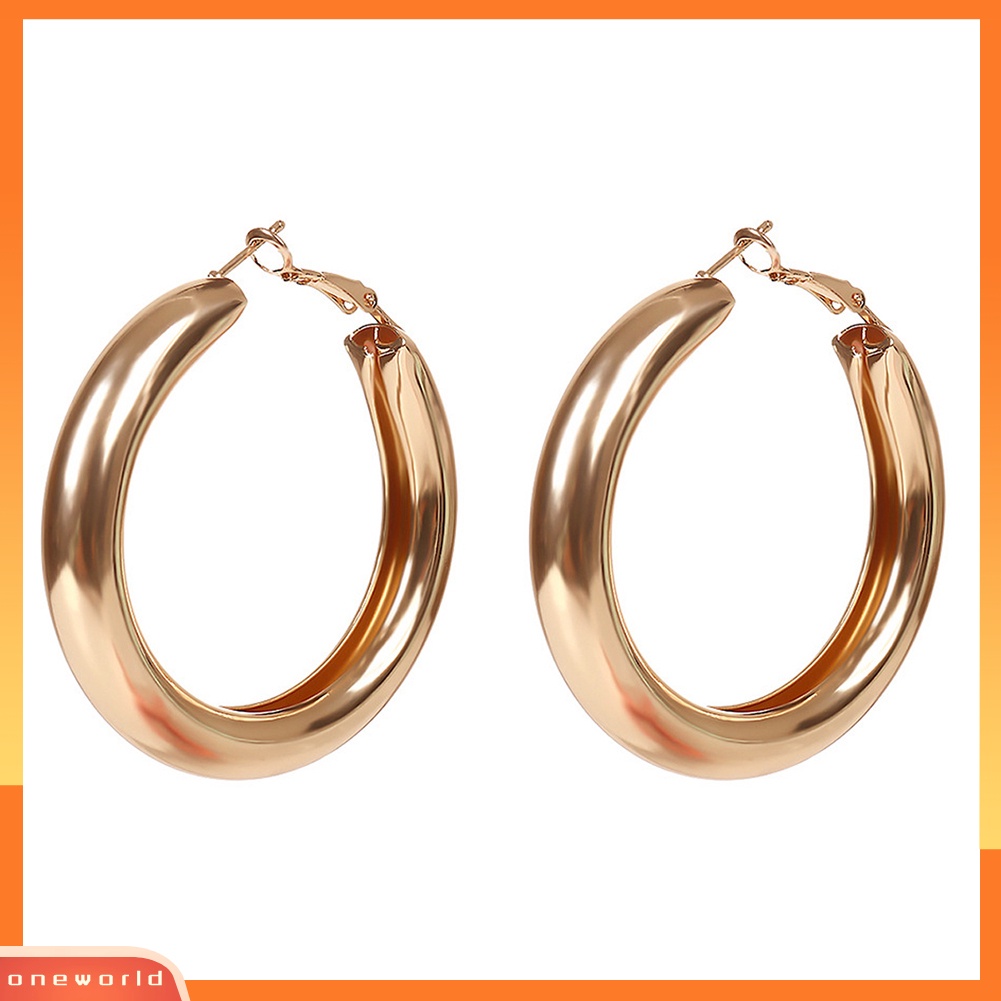 [WOD] Wanita Fashion Geometris Putaran Besar Lingkaran Hoop Anting Pernyataan Perhiasan Hadiah