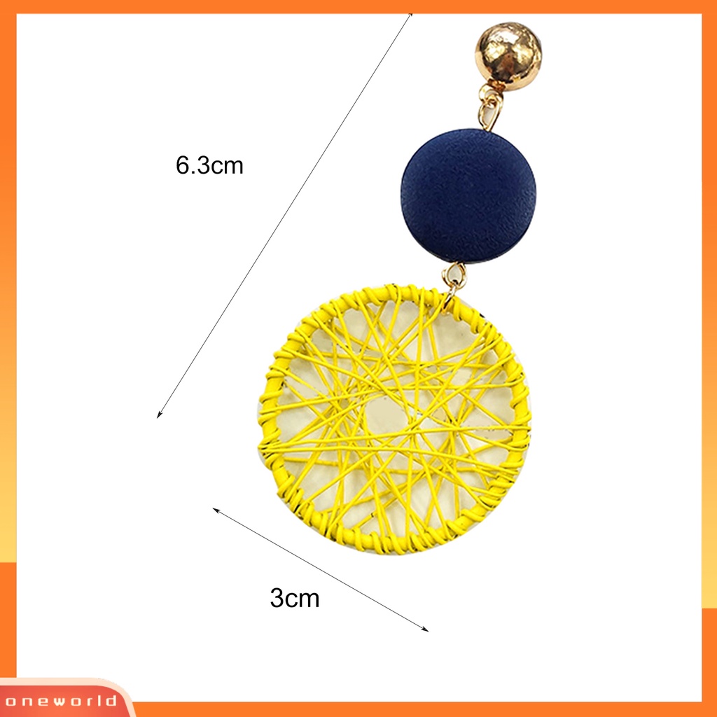 [WOD] 1pasang Kreatif Wanita Panjang Bulat Berongga Lingkaran Menjuntai Anting Club Pesta Perhiasan