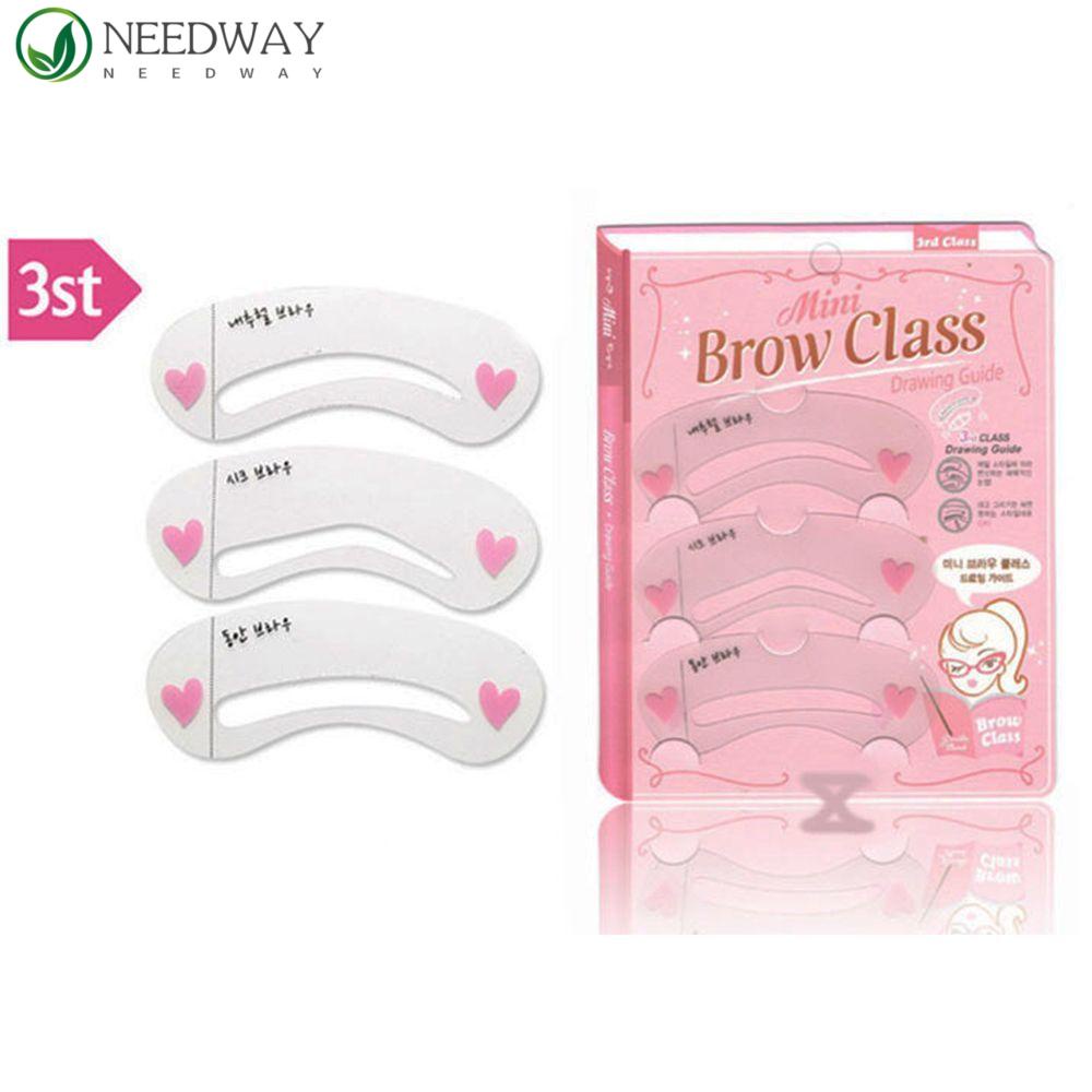 Needway Up Set Reusable Stencils Beauty Dengan Grooming DIY Membentuk Stensil Gaya Alis