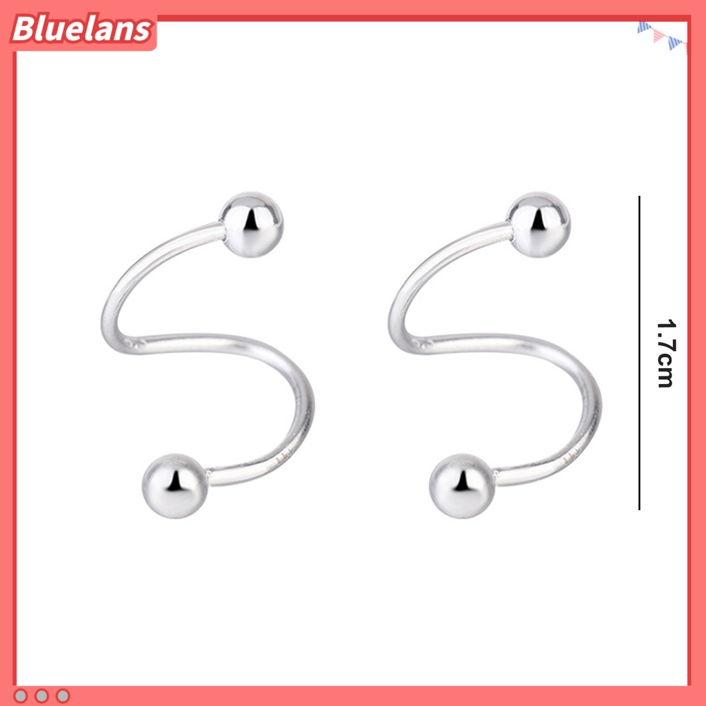 [BLS] 1pasang Ear Studs Round Beads Bintang Berujung Lima Tindik Mini Hadiah Lucu Hypoallergenic Spiral Tulang Rawan Anting Perhiasan Fashion