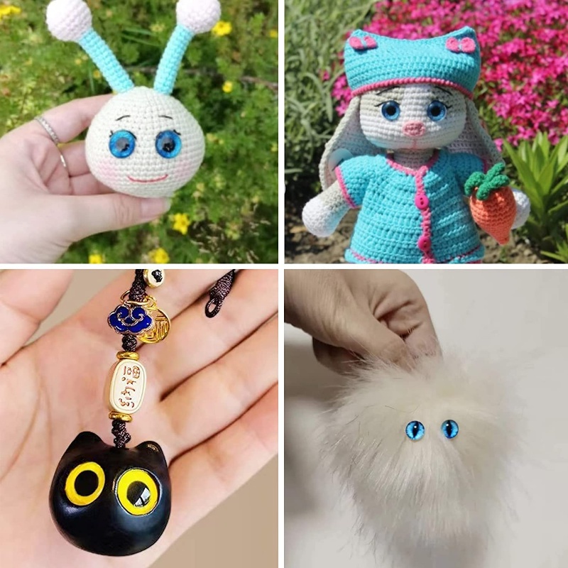 [HOT Sale] Kaca Mata Hewan Aksesoris DIY Boneka Cabochons Bulat Bola Mata Imitasi Buatan Tangan Jahit Boneka Dekorasi Warna-Warni