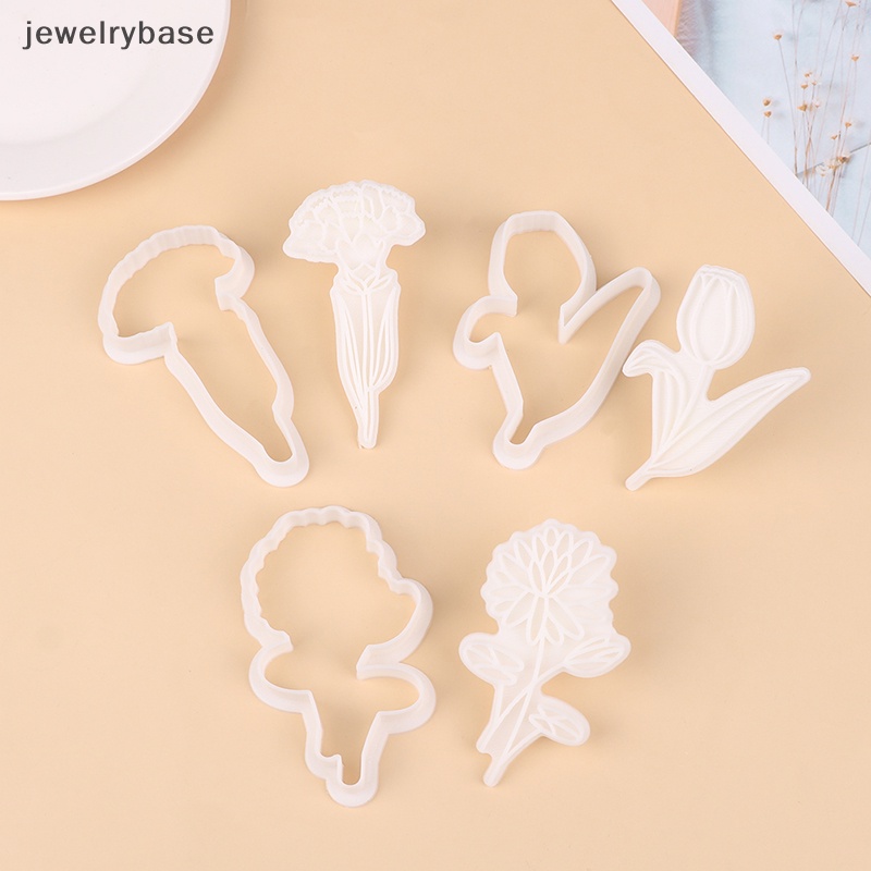 [jewelrybase] Cetakan Kue Kering Bentuk Bunga Ditekan Tangan Cookie Mold Dekorasi Kue Baking Tool Butik