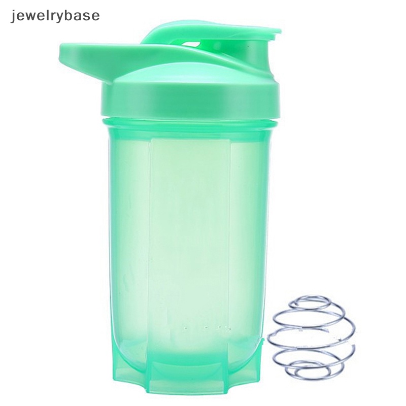 [jewelrybase] Botol Pengocok Bubuk Portabel Botol Air Anti Bocor Untuk Gym Fitness Training Sport Mixing Cup Dengan Skala Butik