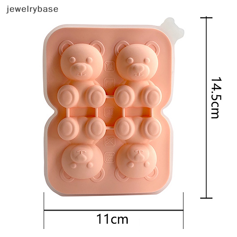 [jewelrybase] 2 /4 Grids 3D Bentuk Beruang Kecil Cetakan Es Batu Ice Tray Untuk Whiskey Cocktail Boutique