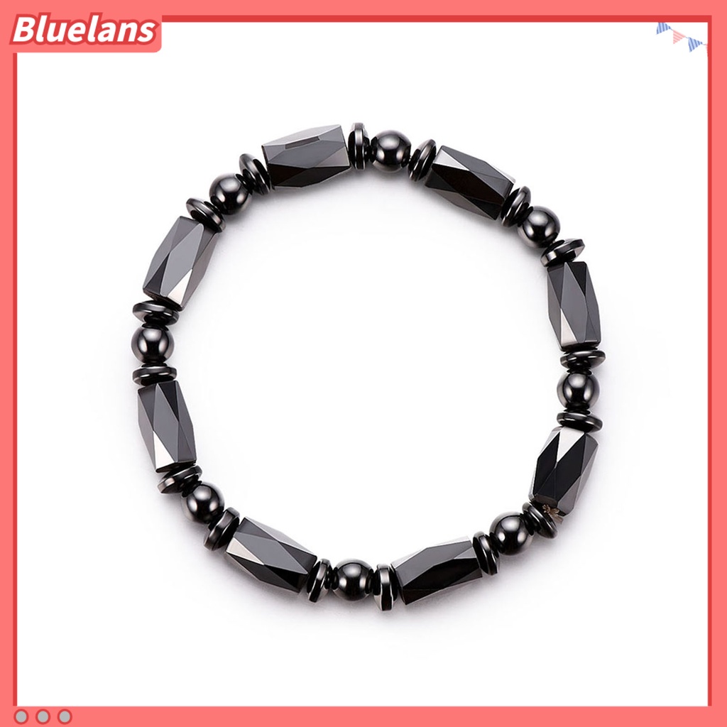 [BLS] Unisex Fashion Faux Hematite ic Manik-Manik Gelang Rantai Dekorasi Perhiasan Hadiah