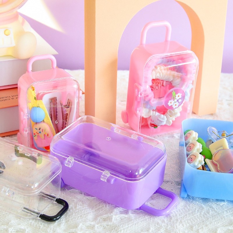 Mini Roller Travel Suitcase Candy Box/ Kepribadian Kreatif Pernikahan Kasus Plastik/ Bagasi Troli Mainan Kecil Storage Box Organizer