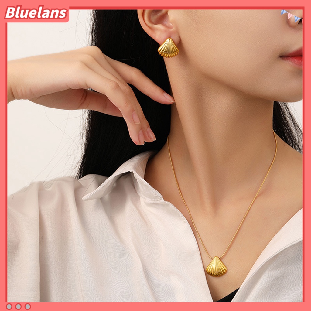 [BLS] Liontin Kalung Indah Elektroplating Tekstur Halus Pengerjaan Halus Kepribadian Berdandan Tidak Luntur Trendi Niche Kerang Kalung Perhiasan Aksesori