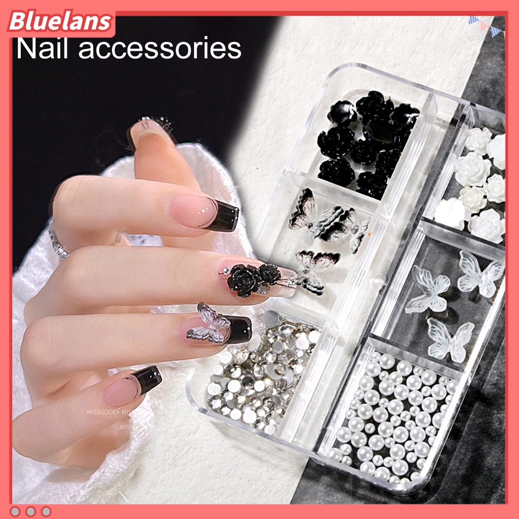 [BLM] 1kotak Hiasan Kuku Tampil Realistis Efek Visual Mengkilap Bentuk Kreatif Tidak Luntur Ornamen Kuku Camelia 3D DIY Desain Manicure Untuk Salon Kuku