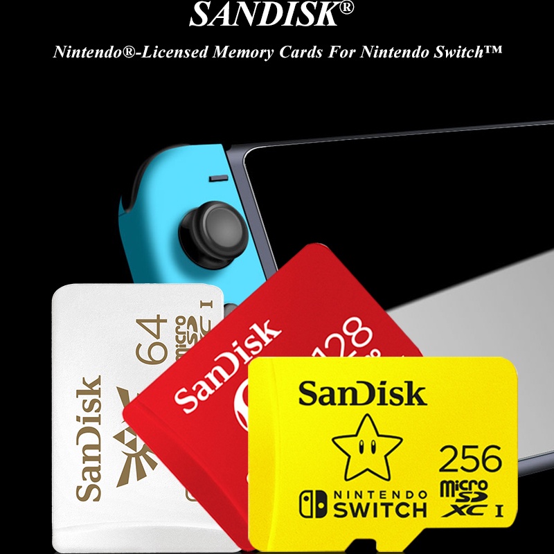 Original SanDisk Memory Card MicroSDXC Card Untuk Nintendo Switch 64GB 128GB 256GB 512GB Kartu TF Up To 100MB/s Baca Flash Card