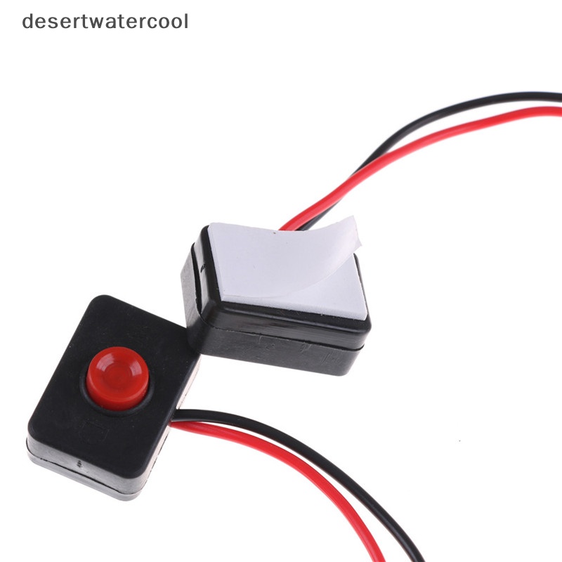 Deid 2PCS DC 12V 2A Dasar Perekat Push Button Action Wired Switch Untuk Mobil Martijn