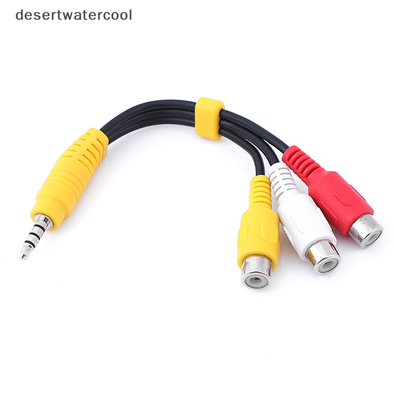 Deid 1Pc 3.5mm mini aux male stereo Ke 3kabel Adaptor AV audio video RCA female Martijn