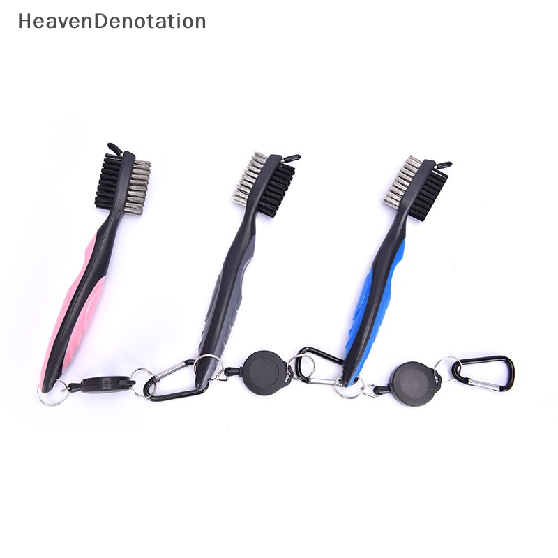 [HeavenDenotation] Sikat Club Golf Sikat Pembersih Alur 2sisi Golf Putter Wedge Ball Cleaner Kit HDV