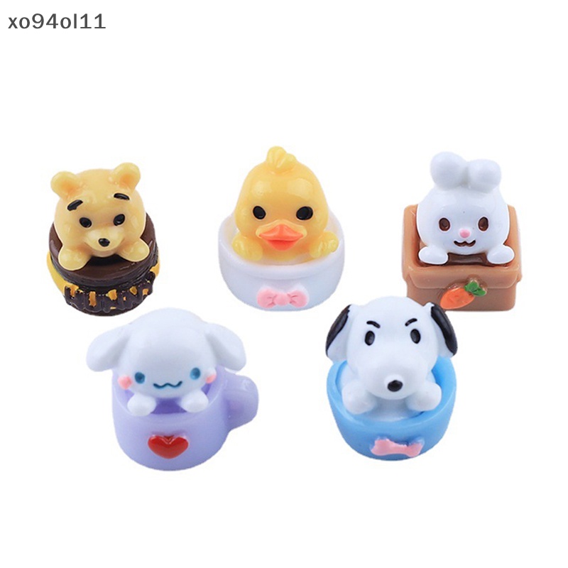 Xo 1Pc Rumah Boneka Miniatur Pot Hewan Anjing Bebek Kelinci Beruang Ornamen Lanskap Mikro Boneka Dekorasi Rumah Mainan OL