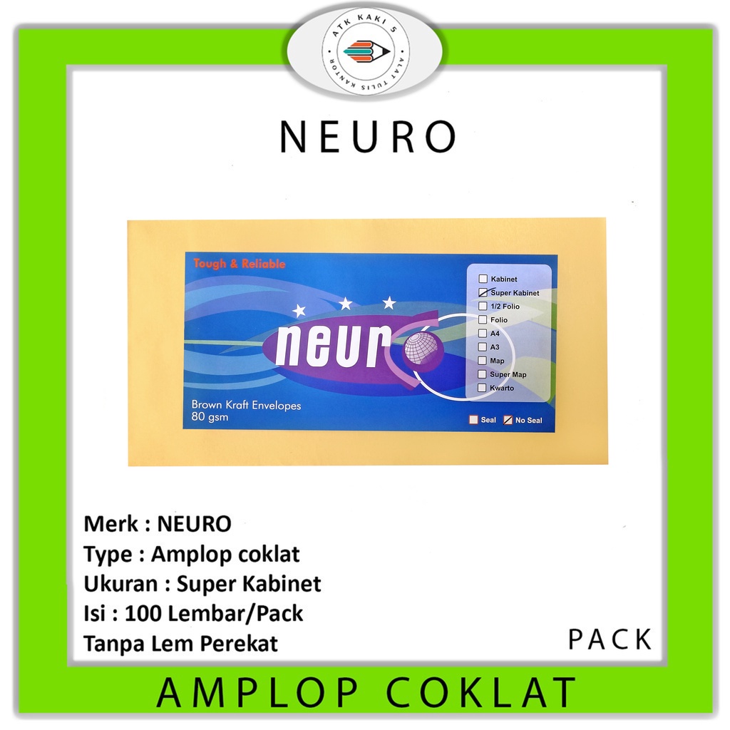 

NEURO - Amplop Coklat Ukuran Super Cabinet No Seal -1 Pack