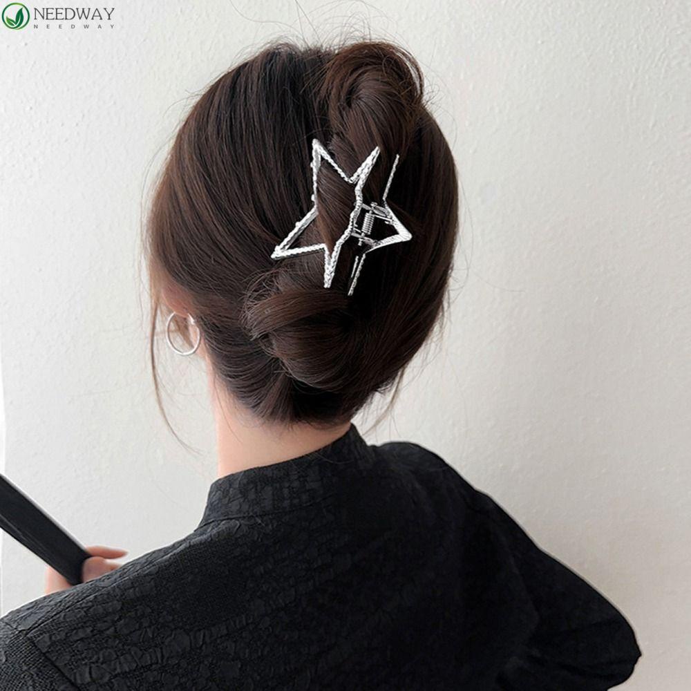 Needway Bintang Hair Claw Elegan Simple Besar Jepit Rambut Hair Scratch Ponytail Holder Fashion Hiasan Kepala Klip Rambut Hair Clip Wanita Hairgrips