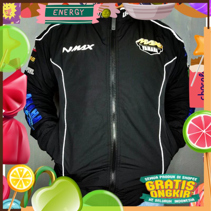 jaket yamaha nmax full bordir /jaket harian/jaket motor/jaket pria/jaketyamahanmax/ aman berkendara 