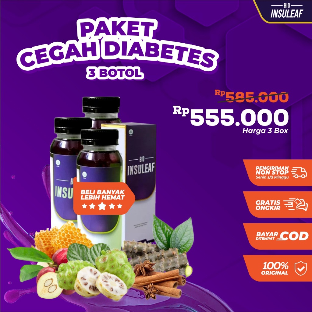 

Bio Insuleaf Paket 3 - Anti Diabetes | Herbal Alami Cegah Diabetes Tingkatkan Daya Tahan Tubuh Bantu Turunkan Gula Darah Cegah Kencing Manis Asam Urat & Kolesterol BPOM Herbal Anti Diabetes