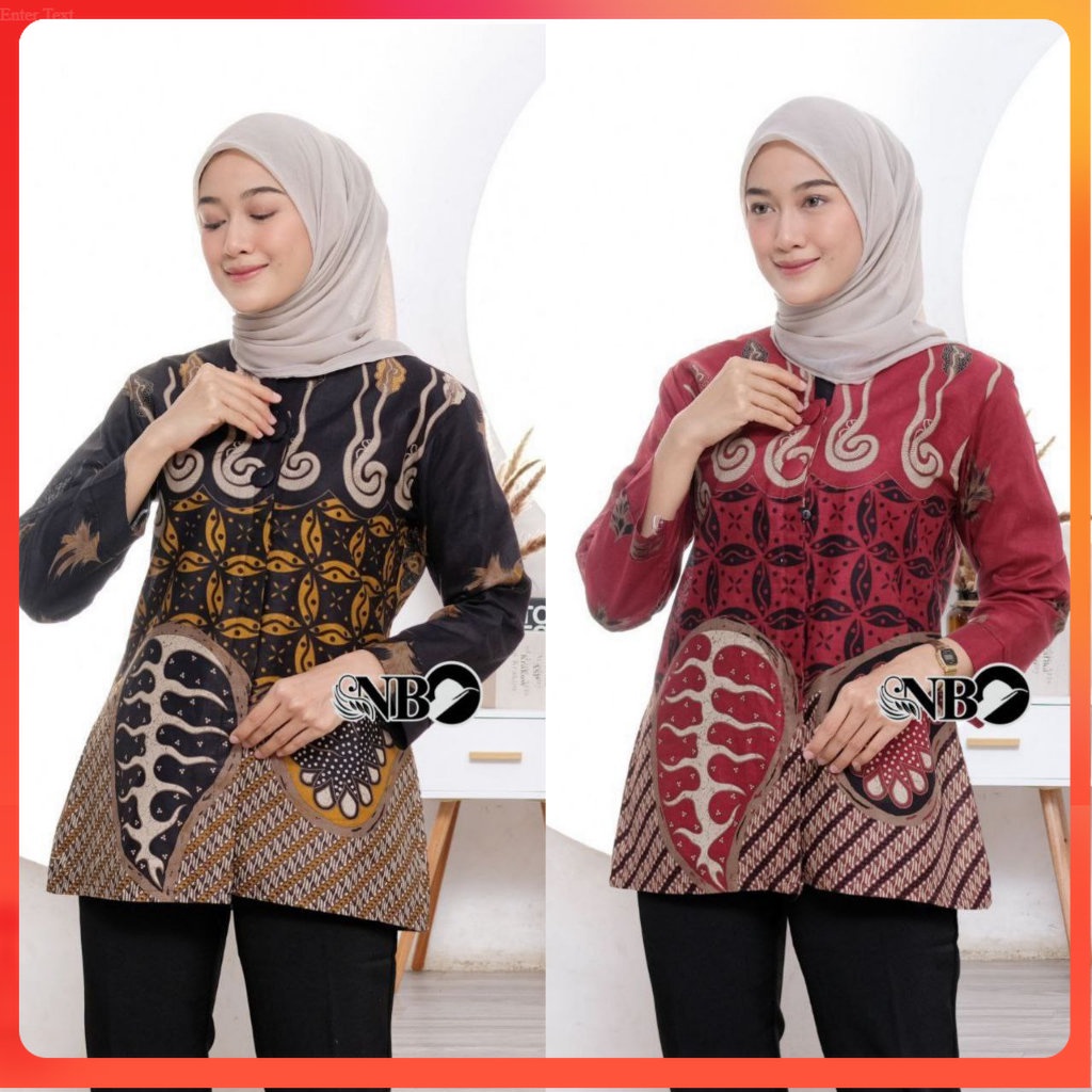 Atasan Batik Wanita Bloues Batik Wanita Batik Kerja Batik Modern[GB]