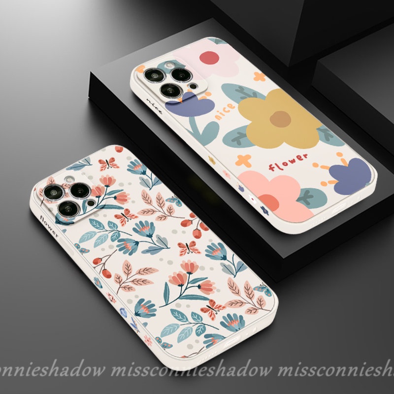 Case Bunga Daun Segar Untuk Infinix Hot 11s 11 8 9 20s 10t 20 10Lite 10s 12i Note 11 12 G96 8 12 2023 Hot 11 10 12 9 Play 12pro Smart5 4 6 Plus Motif Samping Bunga Lembut Sarung