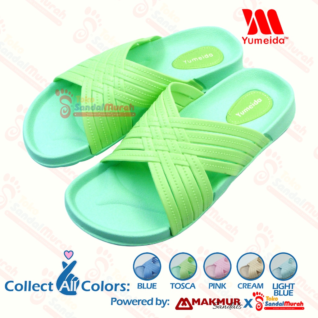 Toko Sendal Murah - Sandal Slop Wanita Uk 37 - 41 / Sandal Wanita Model Tali Silang / Sandal Slop Wanita Dewasa / Sandal Model Kekinian Casual [Toko Sandal Murah Yumeida 23023 L]