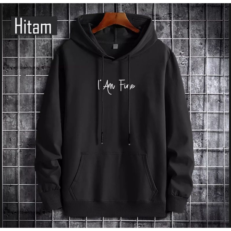 Hoodie Pria Jumbo Logo I'M Fine Ukuran M - 3XL / Hoodie Wanita / Hoodie Jumbo - COD (BAYAR DITEMPAT)