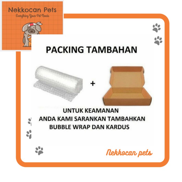 

tambahan bubble wrap packing / kardus packing untuk keamanan paket