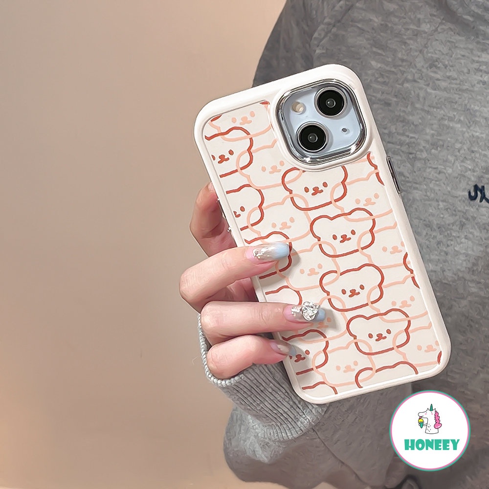 Kartun Kawaii Bear Case Untuk iPhone 14 Pro Max Casing iPhone 11 Pro Max 12/12pro 13 Pro Max7 8Plus Xr Xs Lembut TPU Shockproof Penutup Belakang