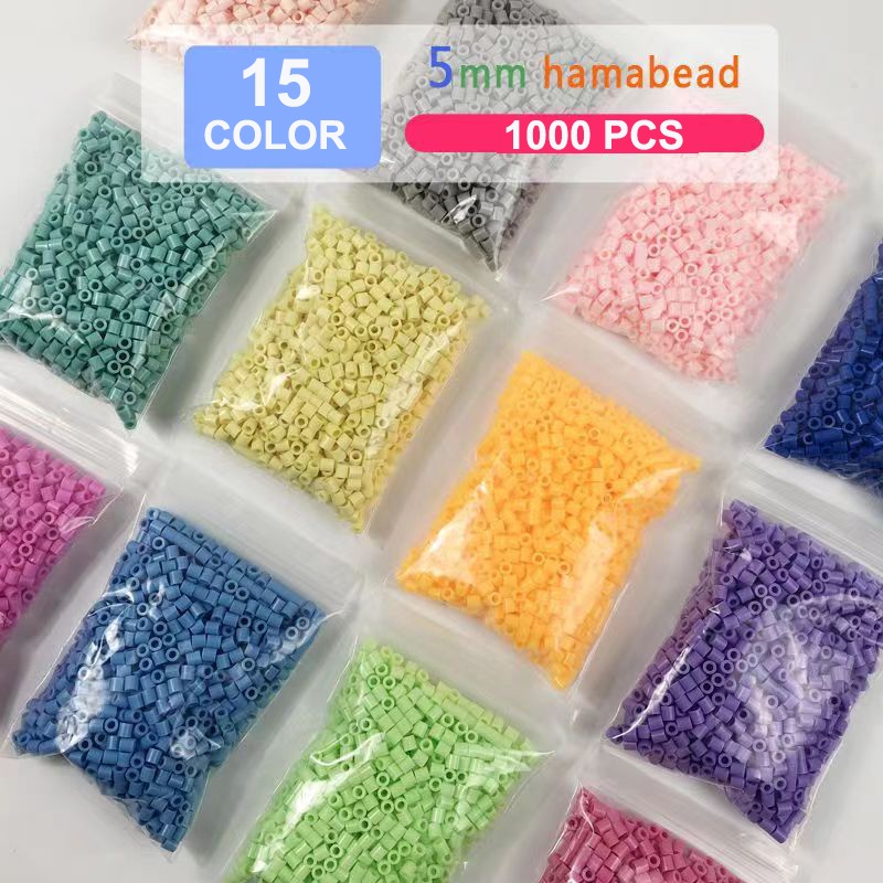 5mm Manik Sekering 1000 Buah Paket Isi Ulang DIY Perler Mainan Manik-manik Besar