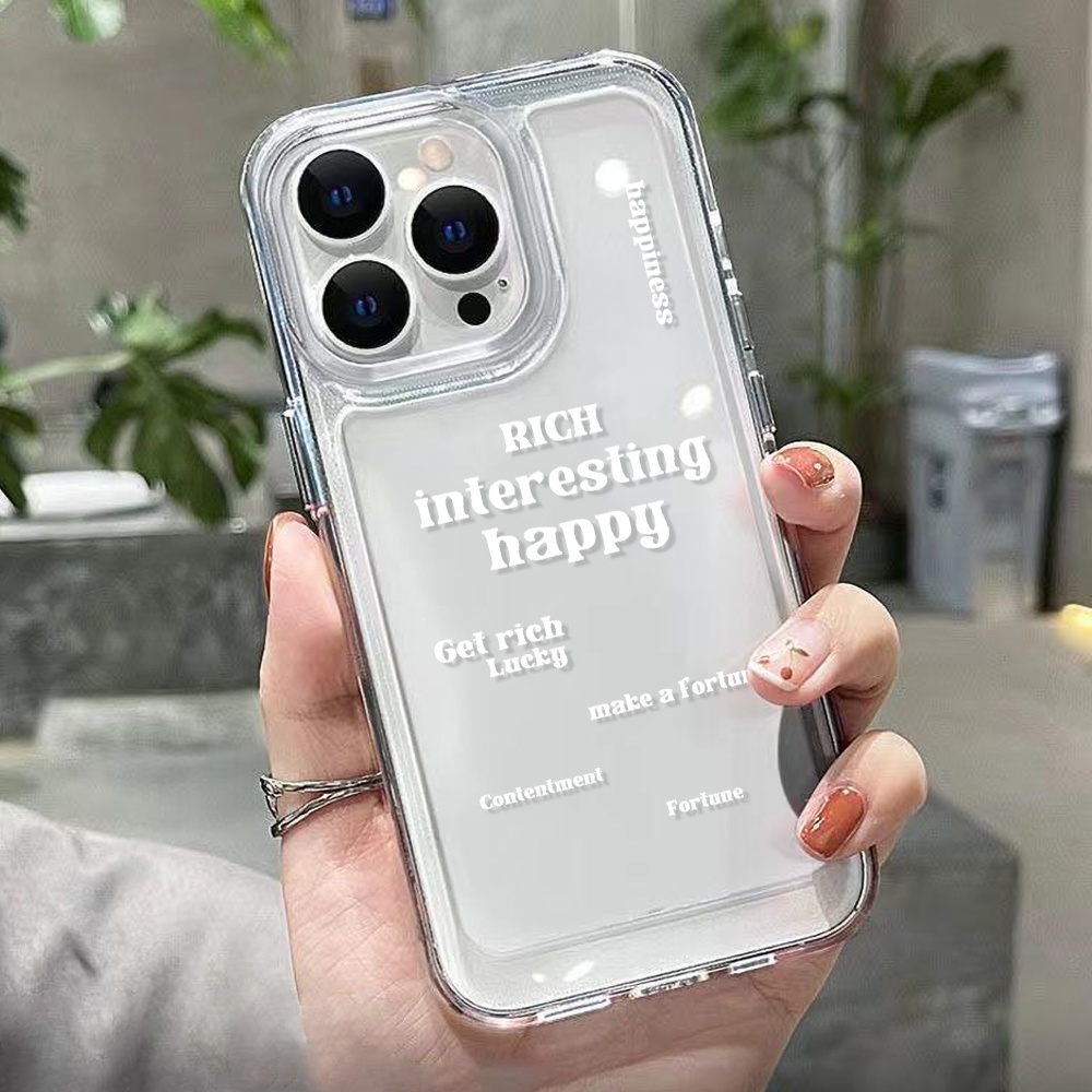 Casing Happy Kaya Untuk Redmi Note10 11 11E 11S 12 8 8T 9 9S 10 Xiaomi 11T 12T 13Pro 13 Mi 10 10 Pro 10T Lite 10T 11 12 Poco F3 F4 M3 X3 X4 X5 Pro Akrilik Space Cover Belakang TPU