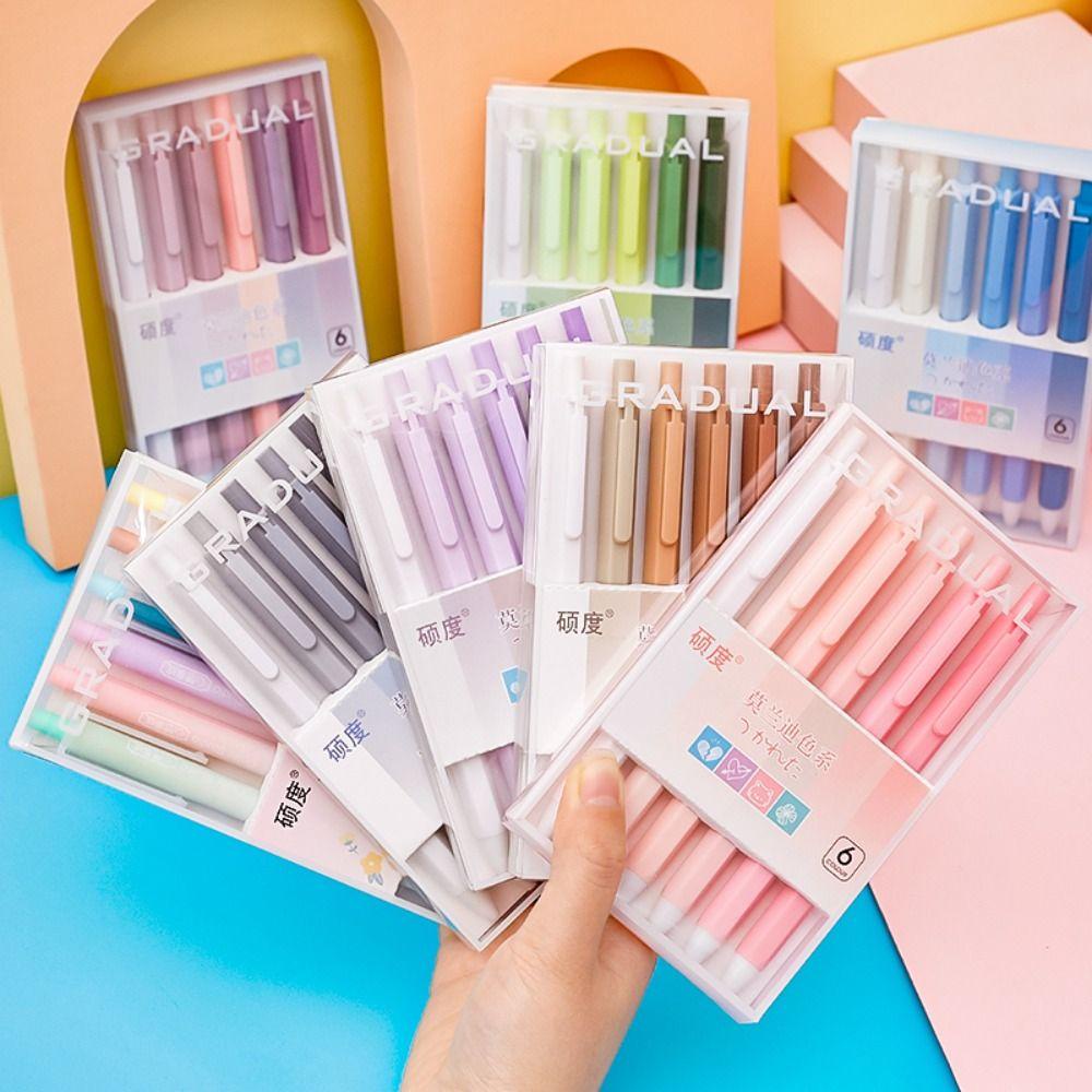 Mxbeauty ST Nib Press Gel Pen Set Kawaii 0.5mm Kantor Siswa Sekolah Anak Bolpoin