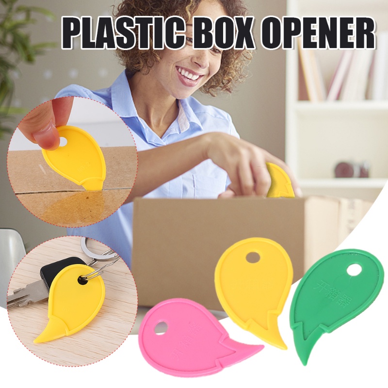 5pcs Warna Random Portable Plastik Box Opener Mini Aman Art Utility Craft Wrapping Paper Cutter Parcel Express Kotak Alat Bongkar Pasang