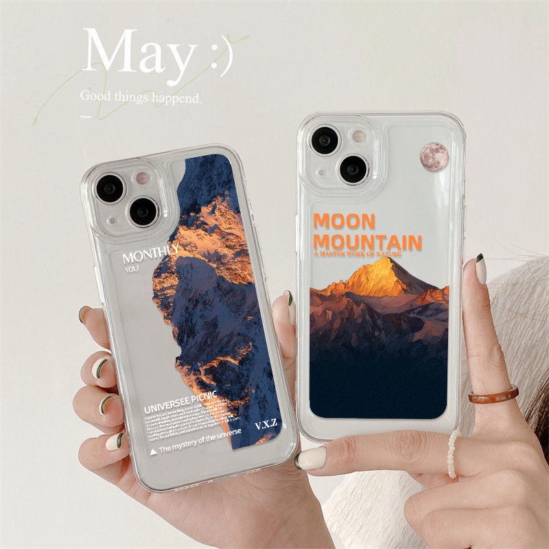 Casing Gunung Salju Untuk Vivo Y12S Y17 Y16 Y12 Y15 Y11 Y20 Y20S Y20i Y19 Y91C Y91 Y95 Y93 Y15S Y15A Y33S Y33T Y21 Y21S Y21T Y51 Y52S Y53S Y02 NEX3 Akrilik Space TPU Back Cover