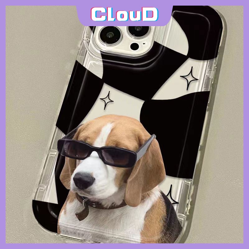 Kisi Tidak Teratur Memakai Sunglasse Pasangan Kucing Anjing Keren Ponsel Case Kompatibel Untuk IPhone 6S 6 7 8 Plus X XS Max 13 11 XR 12 14 Pro Max Fashion Kartun Airbag Shockproof Soft Case