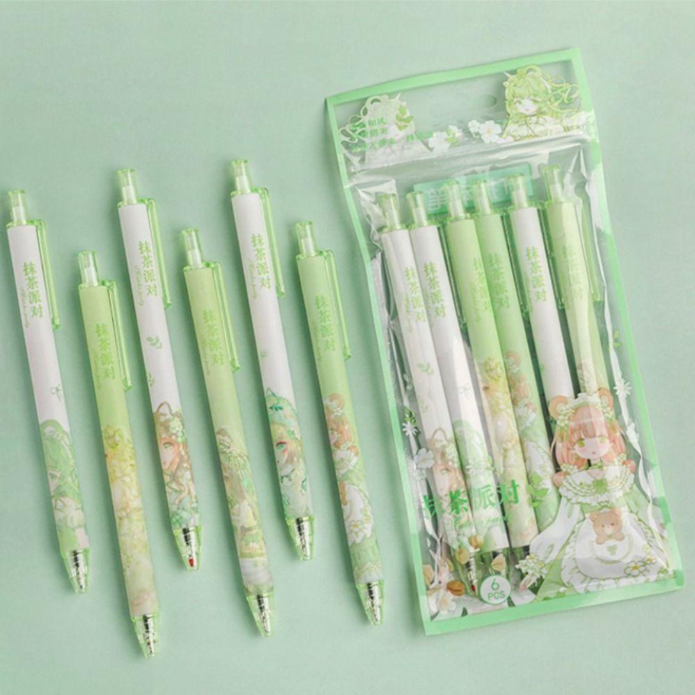 Mxbeauty Press Gel Pen Korea ST Nib 6pcs /Set 0.5mm Bolpoin Untuk Alat Tulis