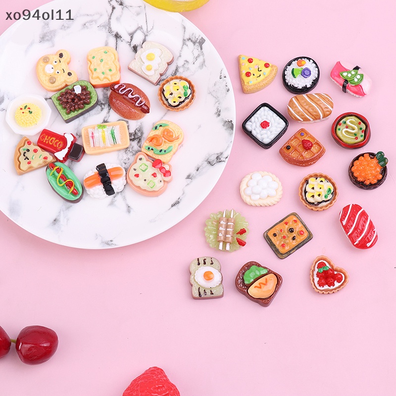 Xo 2/5pcs Kerajinan Rumah Mini Ornamen Makanan Miniatur Aksesoris Dekorasi Rumah Boneka OL