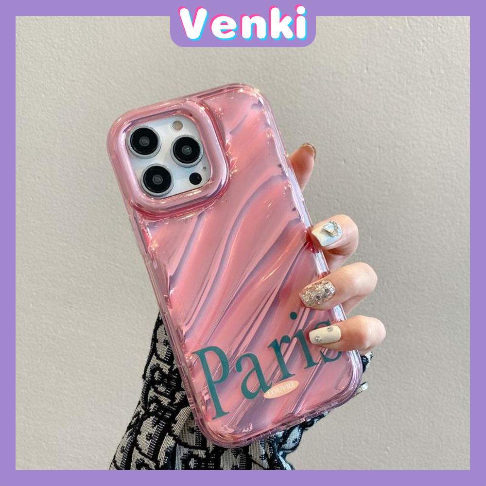 Venki - Untuk Iphone11 iPhone Case Laser Reflektif Transparan Casing Ponsel TPU Lembut Shockproof Airbag Telepon Alfabet Inggris Sederhana Kompatibel Dengan Iphone14 13 Pro Max 12 Pro Max7