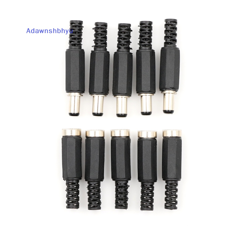 Adhyu 10pcs 5.5x2.1mm DC Power Female Plug Jack+Soket Konektor Jack Colokan Male ID
