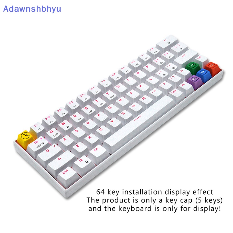 Adhyu 5pcs /Set Pbt Warna Super Mario Keycap Suplemen Pribadi Keycap Keyboard Mekanik Untuk Keyboard Gaming Mekanik Gamers Komputer Lucu Kartun Switch Key Cap ID