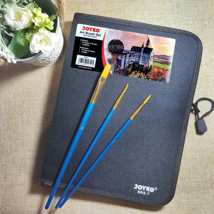 

Joyko Kuas Lukis Set 12 + Palette + Travel Bag / Art Brush Set BRS-7