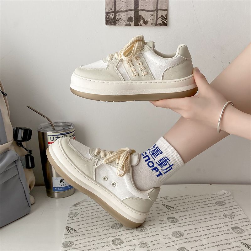 [GROSIR][COD] SEVEN_DAY SEPATU SNEAKERS WANITA KOREA IMPORT SPORT SHOES KREM H-655