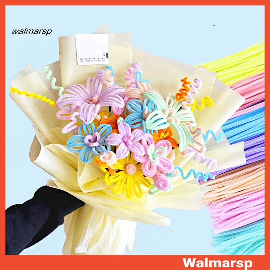 Walmarsp 1set Mainan Bunga Twist Tidak Cedera Tangan Fadeless Tidak Menyusut DIY Buket Gunting Lem Twist Bouquet Mainan Pasokan Sekolah