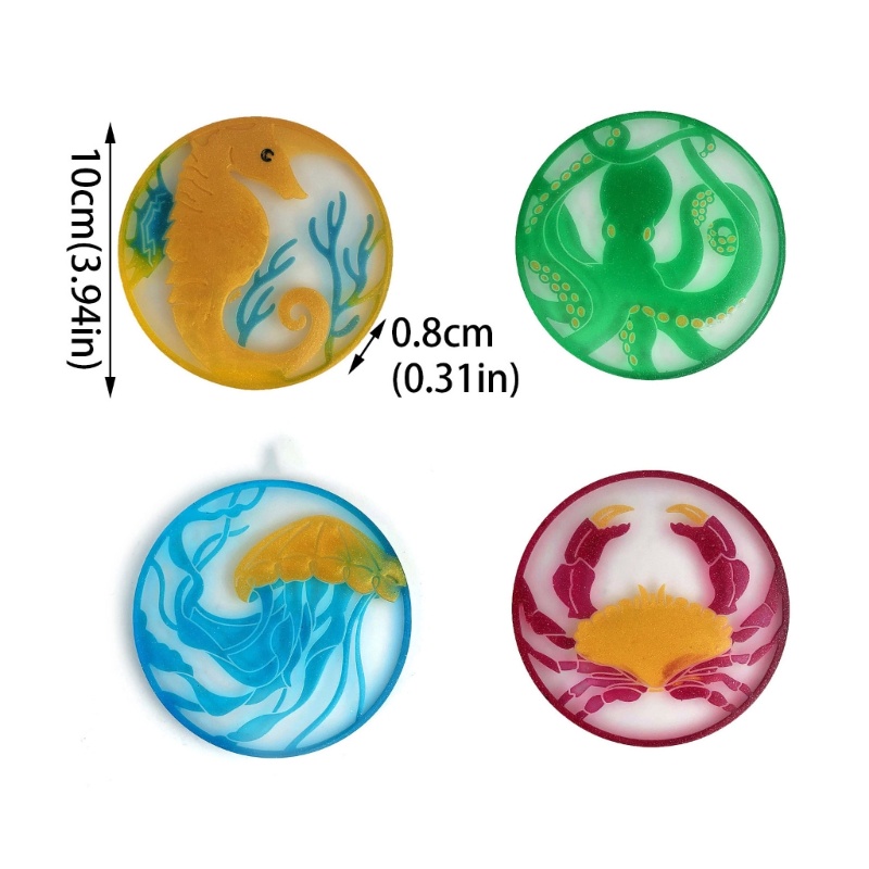 Siy 4Pcs Coaster Cetakan Silikon Untuk Resin Epoxy Casting Cup Mat Epoxy Molds DIY Art